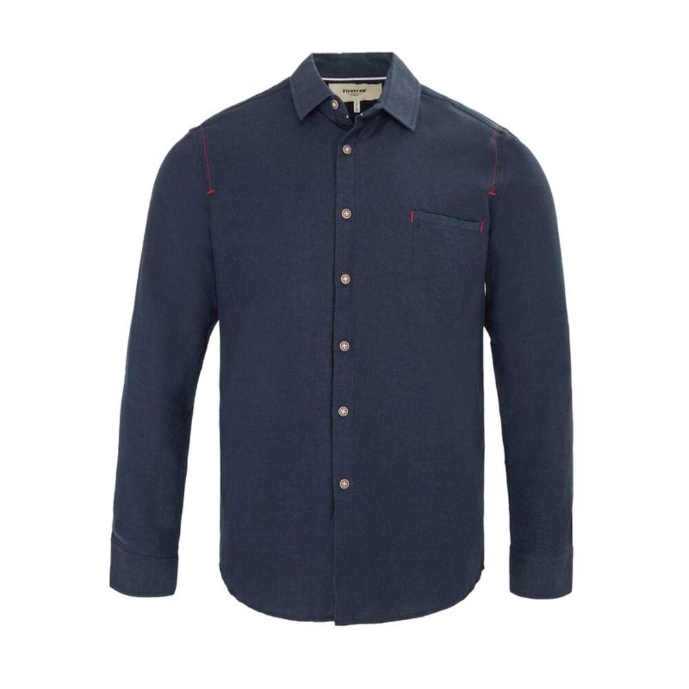Firetrap Mens Plain Cotton Blend Shirt / Navy